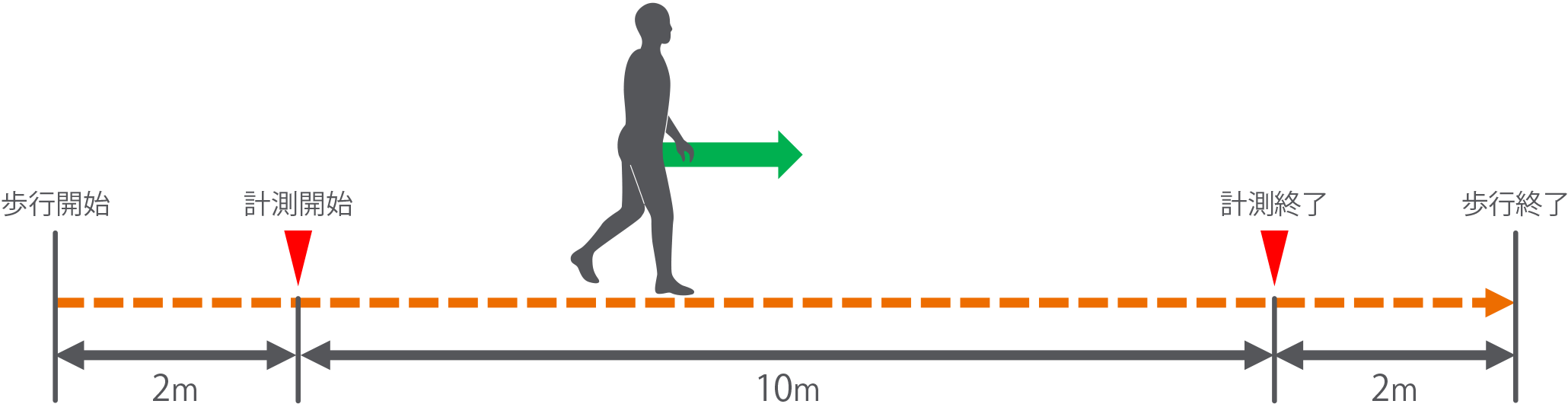10メートル歩行試験のイメージ